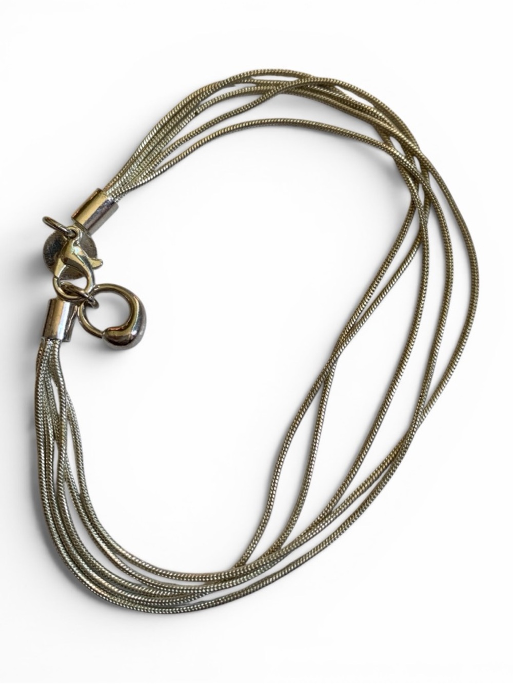 Sterling Silver 925 Multi-Strand Snake Chain Bracelet